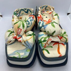 Farm Rio Anthropologie Copacabana Japanese Slipper Sandal Puffy Platform NWT 9